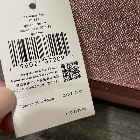 Kate Spade NWT Metallic Pink Glitter Duo Crossbody Bag and Cardholder - Picture 5 of 14